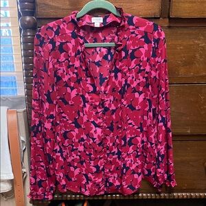 J.Crew Pink Floral Blouse